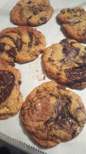 Salted Chocolate Chunk Cookies w Sour Cherries & Raisins